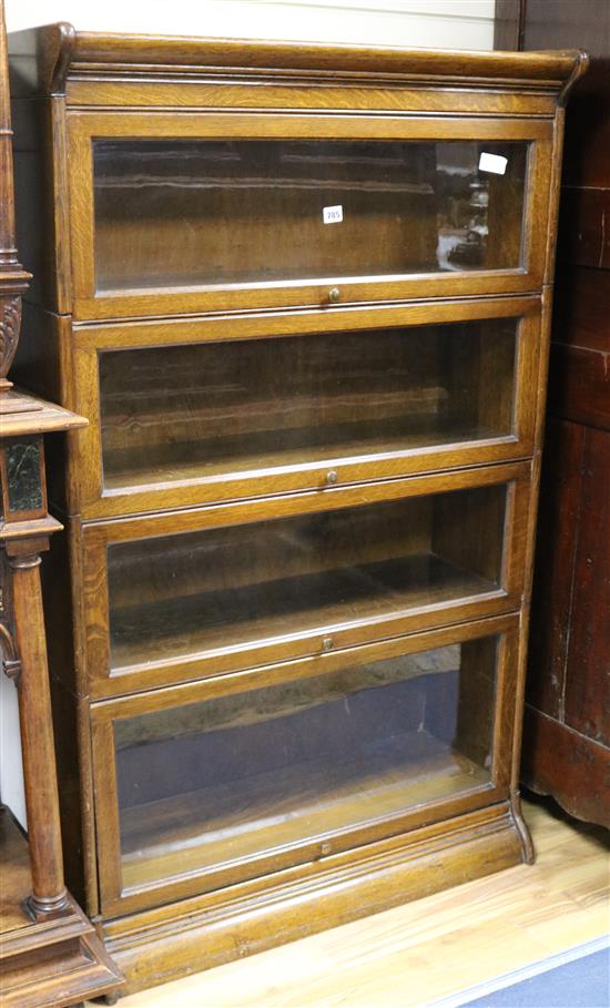 A Globe Wernicke type oak four section bookcase